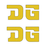 DG gusset STRAIGHT D decal pair YELLOW - Old school bmx - Bmx Products AU