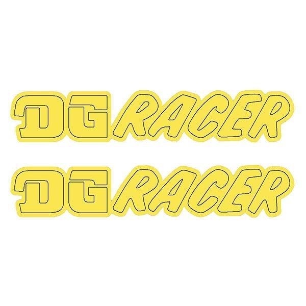 DG - Racer decal pair - yellow - Old school bmx - Bmx Products AU