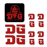 DG - STRAIGHT D decal set - RED PRISM - Old school bmx - Bmx Products AU