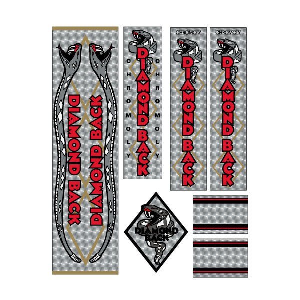 Diamond Back - 1979 SILVER PRISM decal set - Old school bmx - Bmx Products AU
