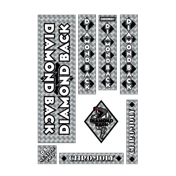Diamond Back - 1981 - 82 Senior Pro Black Snake decal set - Old school bmx - Bmx Products AU