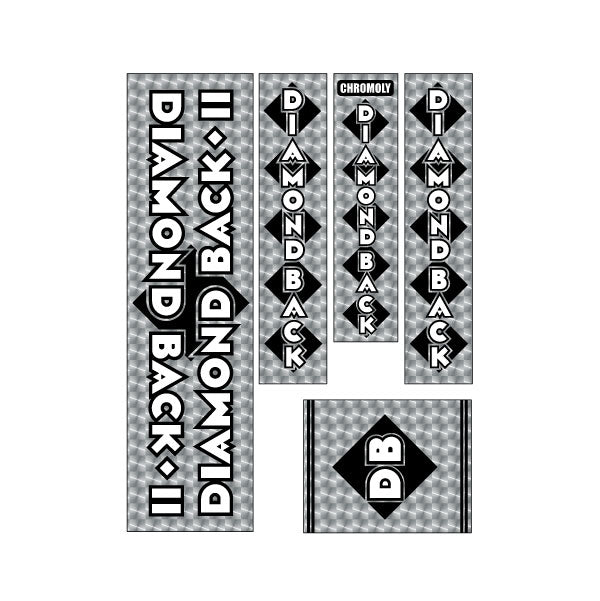 Diamond Back - 1982 - 83 DBII Silver Streak - DB decal set - Old school bmx - Bmx Products AU
