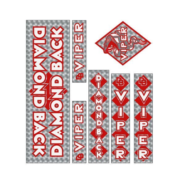 Diamond Back - 1983 Viper - RED PRISM decal set - Old school bmx - Bmx Products AU