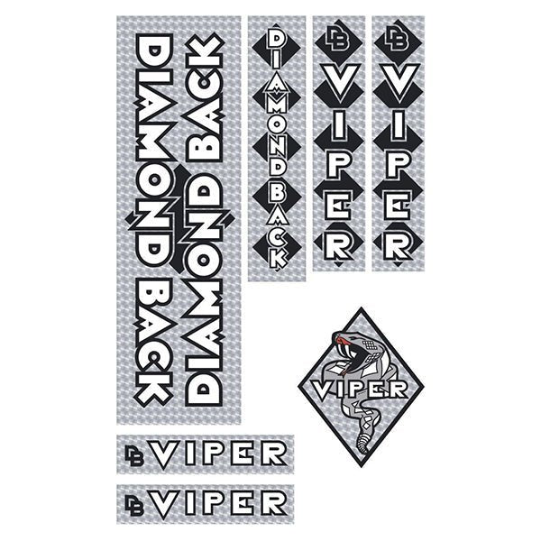 Diamond Back - 1983 Viper - Silver PRISM decal set - Old school bmx - Bmx Products AU