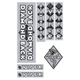 Diamond Back - 1983 Viper - Silver PRISM decal set - Old school bmx - Bmx Products AU