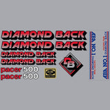 Diamond Back - 1984 PACER 500 - RED - on CLEAR decal set - Old school bmx - Bmx Products AU