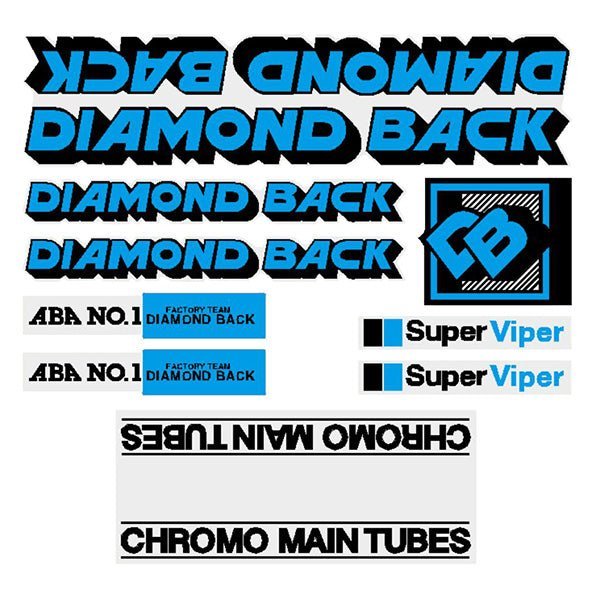 Diamond Back - 1984 Super Viper - for chrome frame decal set - Old school bmx - Bmx Products AU