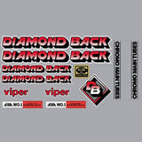 Diamond Back - 1984 VIPER - RED - on WHITE decal set - Old school bmx - Bmx Products AU