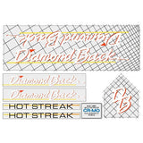 Diamond Back - 1985 Hot Streak - for chrome frame decal set - Old school bmx - Bmx Products AU