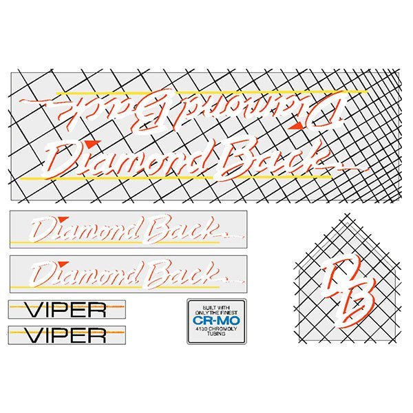 Diamond Back - 1985 Viper - for chrome frame decal set - Old school bmx - Bmx Products AU
