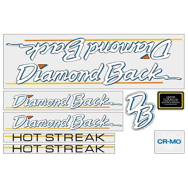 Diamond Back - 1986 Hot Streak - for green frame decal set - Old school bmx - Bmx Products AU