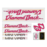 Diamond Back - 1986 Mini Viper - for chrome frame decal set - Old school bmx - Bmx Products AU