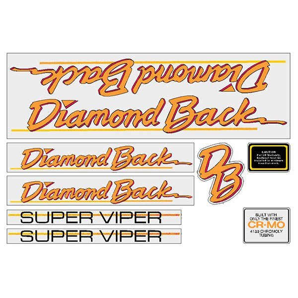 Diamond Back - 1986 Super Viper - for grey frame decal set - Old school bmx - Bmx Products AU