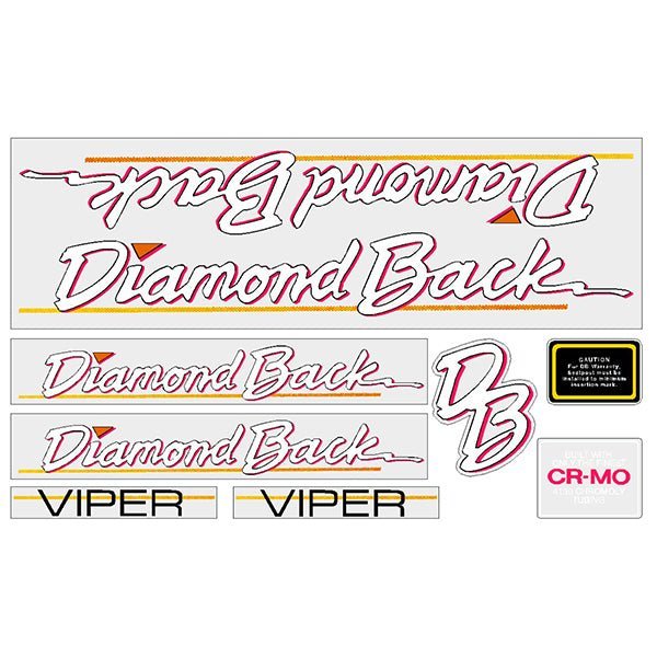 Diamond Back - 1986 Viper - for grey frame decal set - Old school bmx - Bmx Products AU