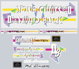 Diamond Back - 1987 Hot Streak - decal set - Old school bmx - Bmx Products AU
