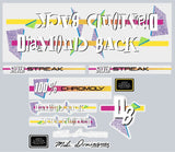 Diamond Back - 1987 Silver Streak - decal set - Old school bmx - Bmx Products AU