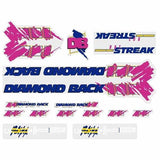 Diamond Back - 1988 Hot Streak Blue Pink decal set - Old school bmx - Bmx Products AU