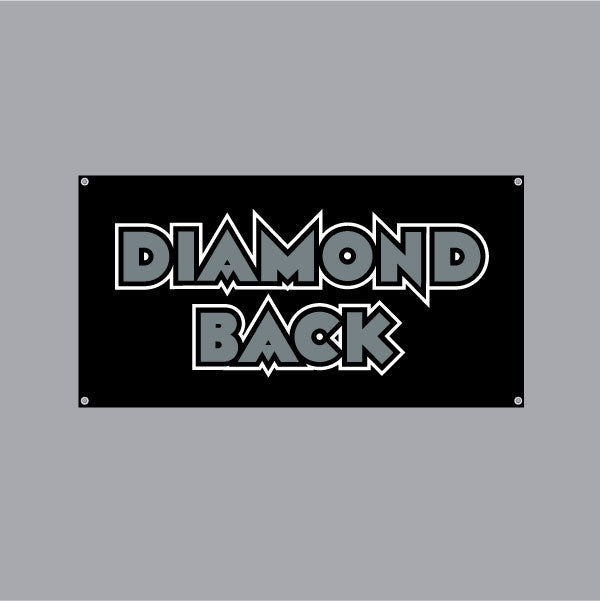 DIAMOND BACK - Black and Silver words Banner - old school bmx - Bmx Products AU