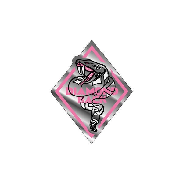 Diamond Back - Chrome & Pink "STICKEMUP" Head Tube Decal - Old school bmx - Bmx Products AU