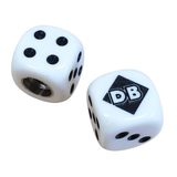 Diamond Back - Dice Tire Valve Caps (Pair) - WHITE - old school bmx - Bmx Products AU