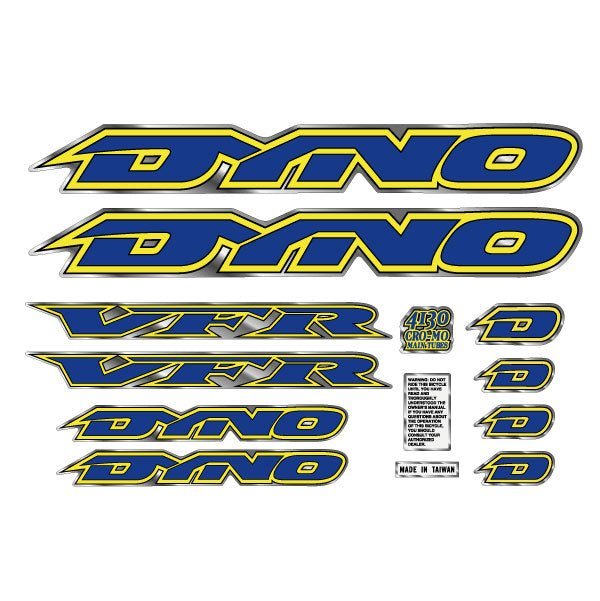 DYNO - 1995 VFR decal set for Chrome frame - old school bmx - Bmx Products AU