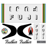 Fuji - Feather Pro - Black - BMX decal set - old school bmx - Bmx Products AU