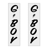 G - BOY Script - BLACK Vertical decal pair - old school bmx - Bmx Products AU