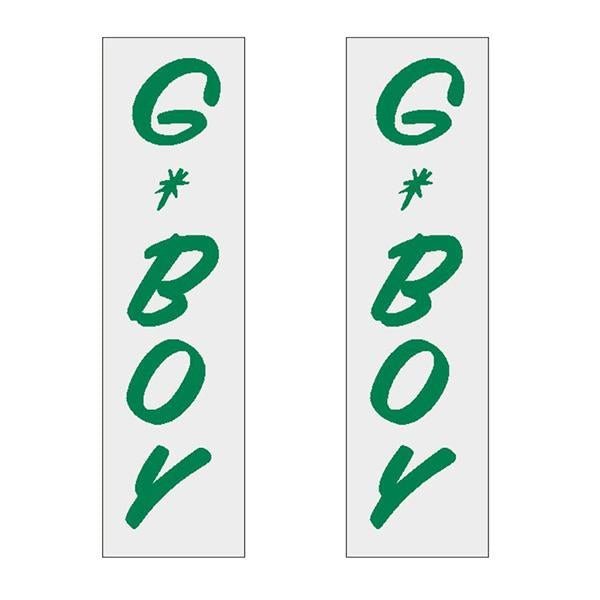 G - BOY Script - GREEN Vertical decal pair - old school bmx - Bmx Products AU