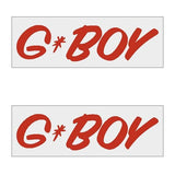 G - BOY Script - RED Horizontal decal pair - old school bmx - Bmx Products AU