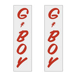 G - BOY Script - RED Vertical decal pair - old school bmx - Bmx Products AU