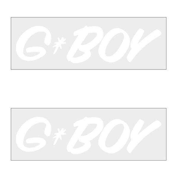 G - BOY Script - WHITE Horizontal decal pair - old school bmx - Bmx Products AU