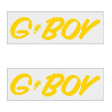 G - BOY Script - YELLOW Horizontal decal pair - old school bmx - Bmx Products AU