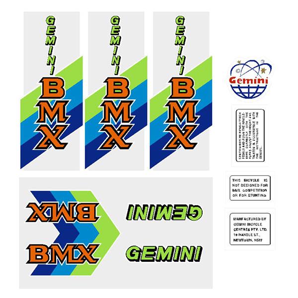Gemini - Freestyle bmx decal set - old school bmx - Bmx Products AU