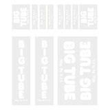 GJS - BIG TUBE - white decal set - Old school bmx - Bmx Products AU