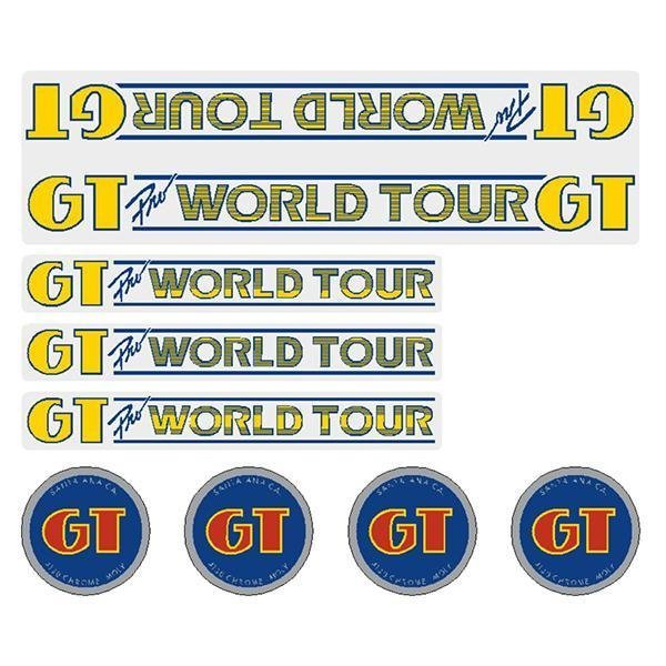 GT - 1984 - 85 Pro world Tour - Clear - decal set - Old school bmx - Bmx Products AU