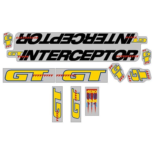 GT - 1990 Interceptor - For Chrome frame decal set - Old school bmx - Bmx Products AU