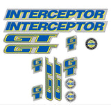 GT - 1992 Interceptor - Chrome - decal set - Old school bmx - Bmx Products AU
