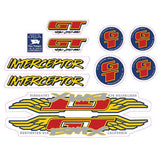 GT - 1993 Interceptor - for black frame - decal set - Old school bmx - Bmx Products AU