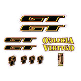 GT - 1995 Vertigo - for chrome & black frames - decal set - Old school bmx - Bmx Products AU