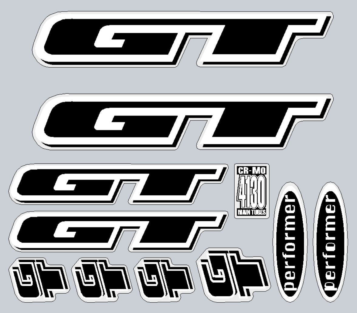 GT - 1997 Performer for blue frame and green frame - decal set - Old school bmx - Bmx Products AU