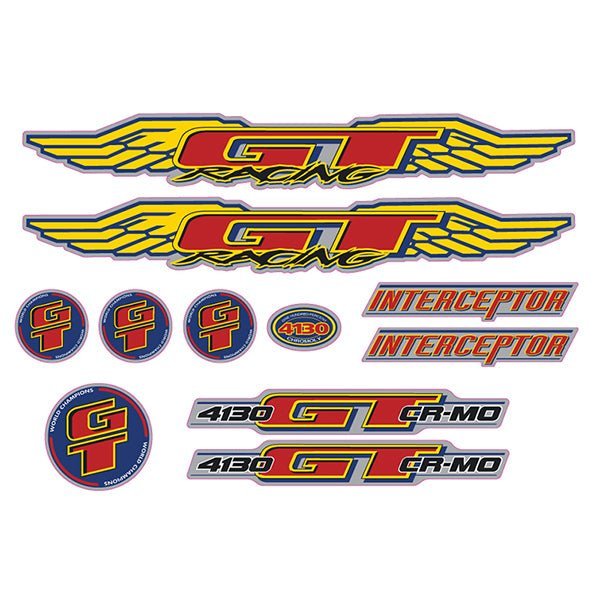 GT - 1998 Interceptor - Chrome decal set - Old school bmx - Bmx Products AU