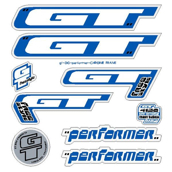 GT - 2000 Performer - decal set - Chrome or Black frames - Old school bmx - Bmx Products AU