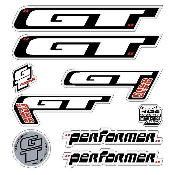 GT - 2000 Performer - decal set - White frame - Old school bmx - Bmx Products AU
