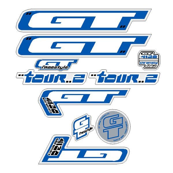 GT - 2000 - Tour 2 - decal set - Black frame - Old school bmx - Bmx Products AU