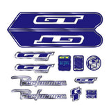 GT - 2001 Performer - blue on chrome decal set - Old school bmx - Bmx Products AU