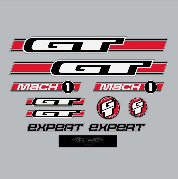 GT - 2003 Mach One EXPERT - silver frame Clear decal set - Old school bmx - Bmx Products AU