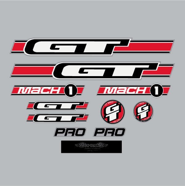 GT - 2003 Mach One PRO - Silver Frame Clear decal set - Old school bmx - Bmx Products AU