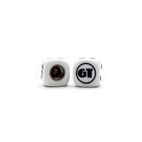 GT - Dice Tire Valve Caps (Pair) - White - old school bmx - Bmx Products AU