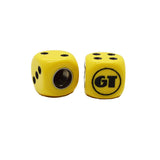 GT - Dice Tire Valve Caps (Pair) - Yellow - old school bmx - Bmx Products AU
