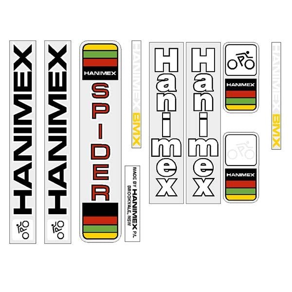 Hanimex - Spider - bmx decal set - old school bmx - Bmx Products AU